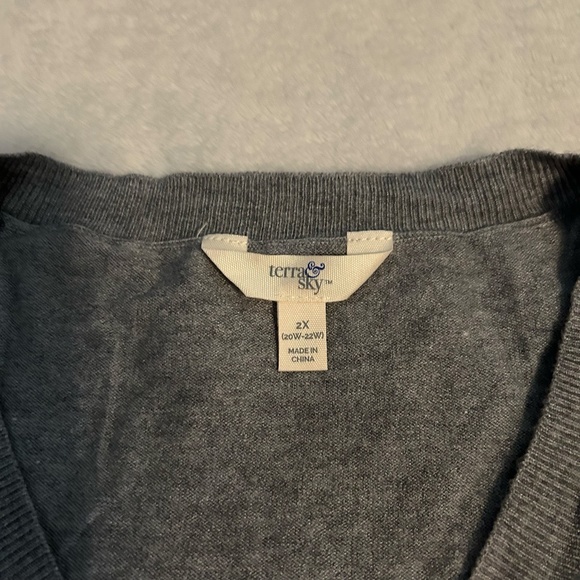 Terra & Sky Women's Plus Size V-Neck Sweater, Lightweight - Size 2X - Picture 7 of 8